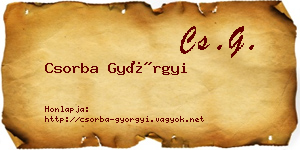 Csorba Györgyi névjegykártya
